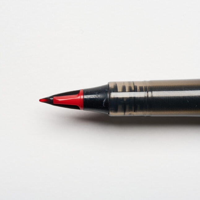 The tip of Tradio red fountain pen by Craft Design and Technology