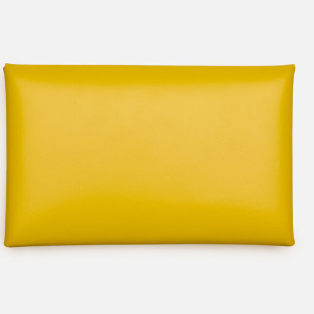 Back of yellow seamless card holder from Japan House London