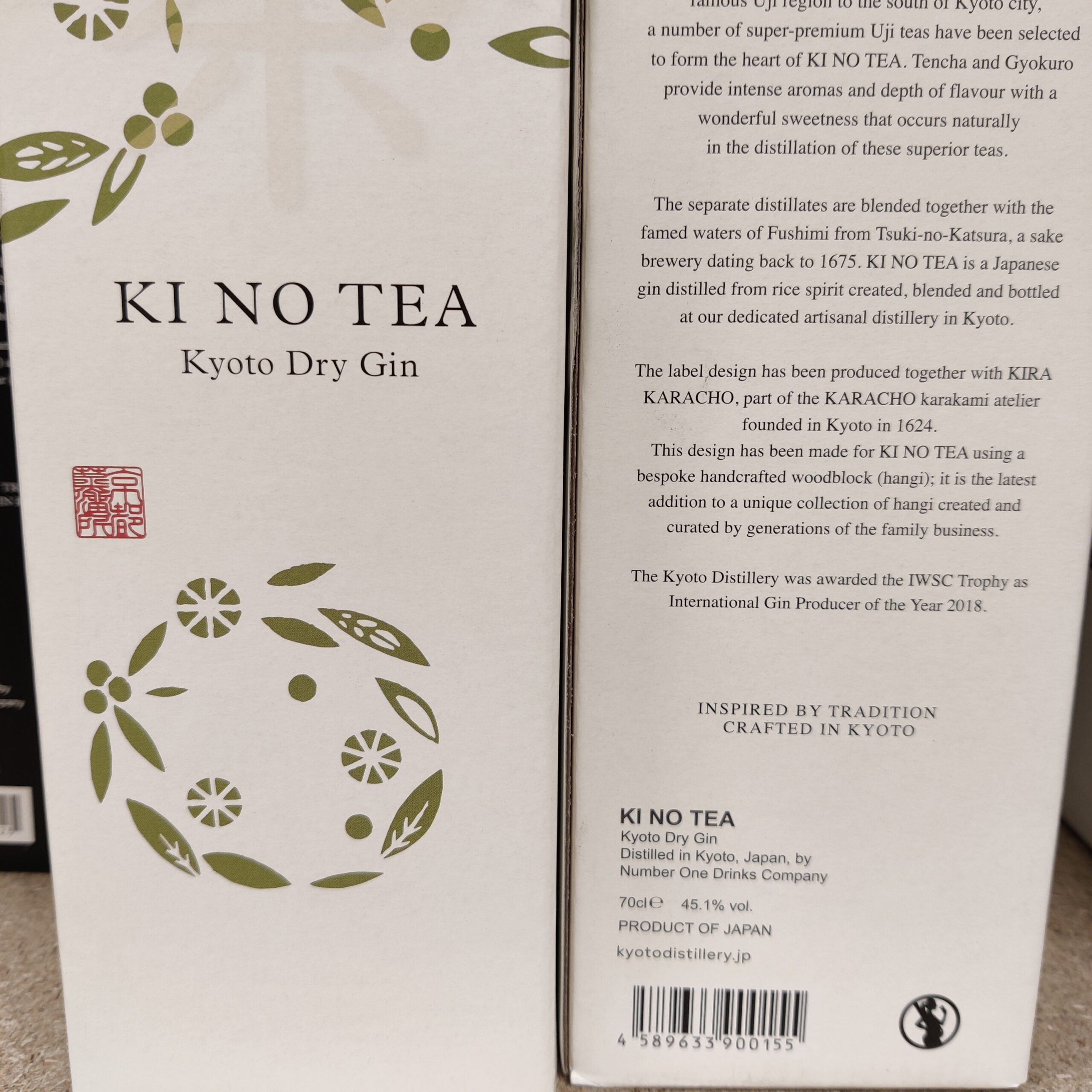 Ki No Tea Dry Gin 45.1% 700ml KYOTO DISTILLERY