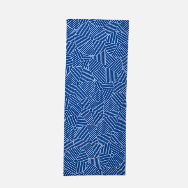 cotton fabric with white and blue pattern inspired by mortars