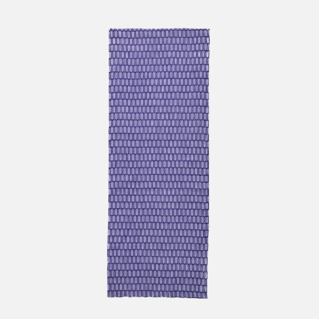 cotton fabric dyed with a pattern of feathers in white and purple