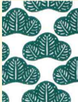 KAMAWANU Tenugui – Pine Leaves green/white