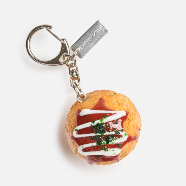 A food replica of takoyaki as a keyring