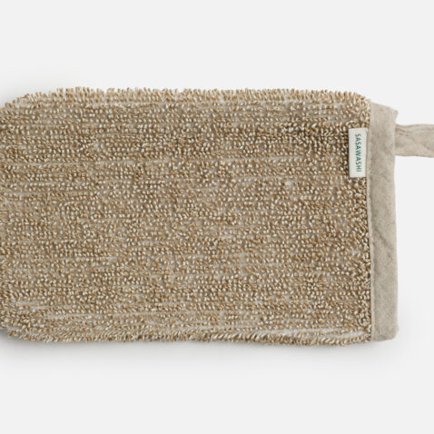The inner side of the Sasawashi Deep Scrubbing Body Mitt