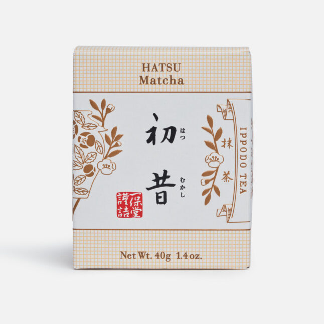 Box of matcha Hatsumukashi from Japan House London