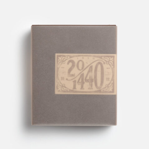 The outer packaging of the incense set, featuring a minimalist design with a muted gray-brown box from Japan House London. The label displays decorative typography reading 