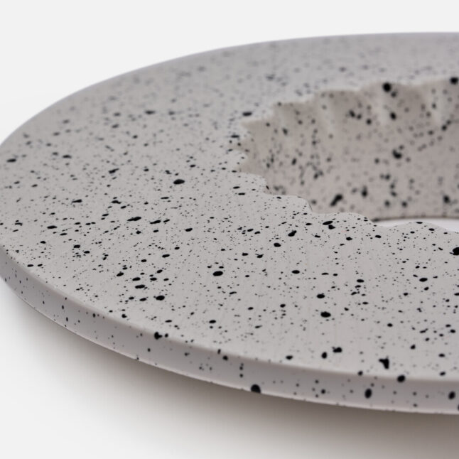 A coffee filter holder with black flecks from Japan House London.