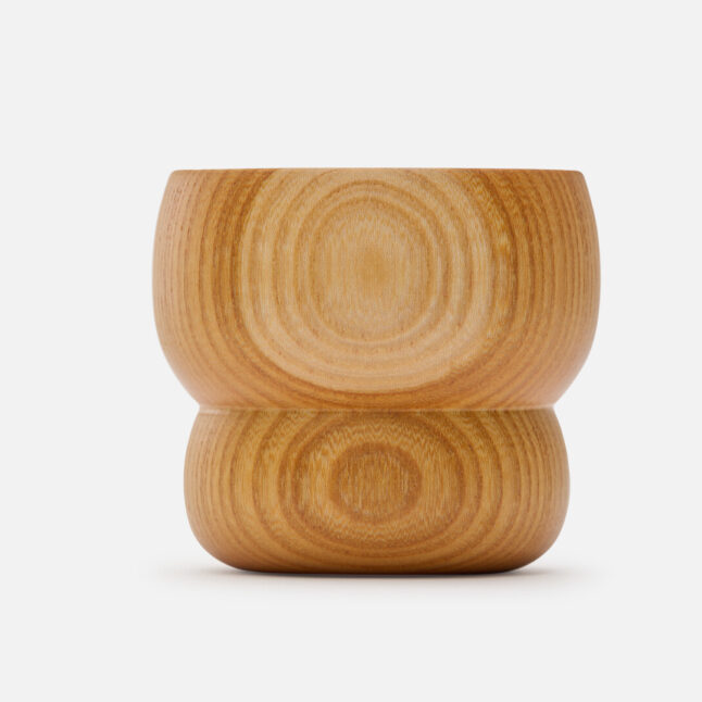 A wooden lacquered tumbler from Japan House London.
