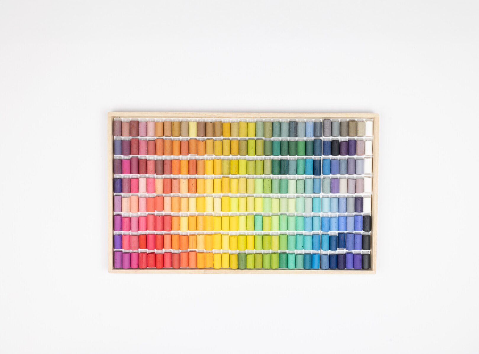 A large box of pastels with a large range of colours