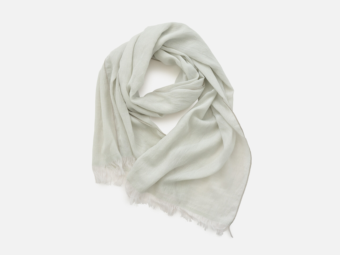 Grey scarf placed in a circular position to emulate wrapped around the neck
