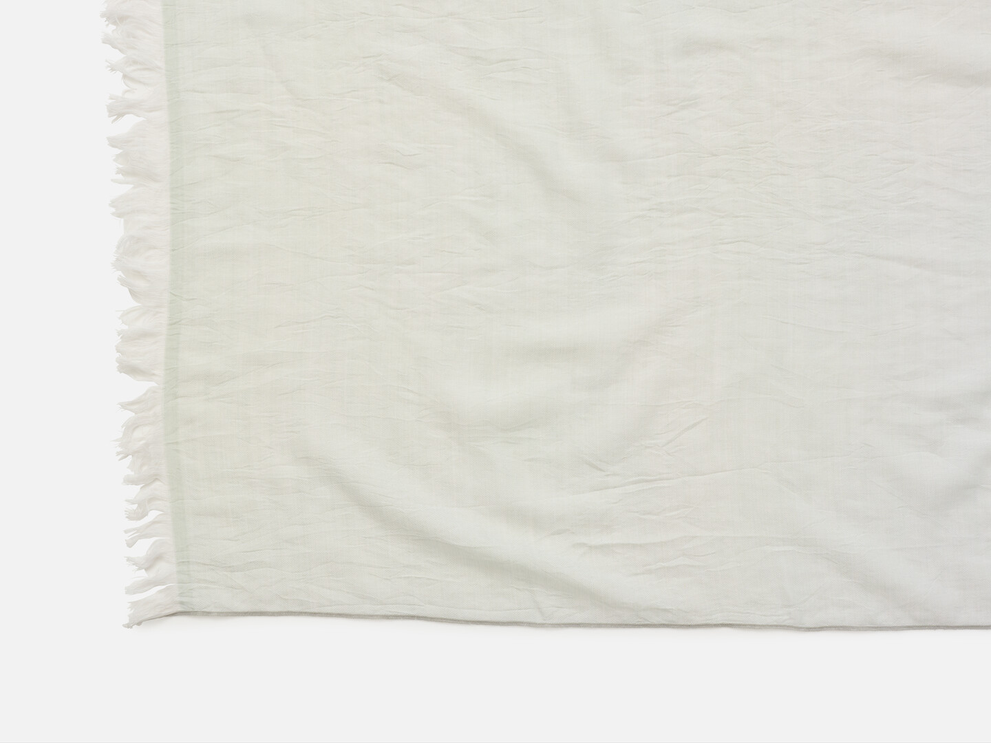 Grey cotton merino blend fabric fringe detail