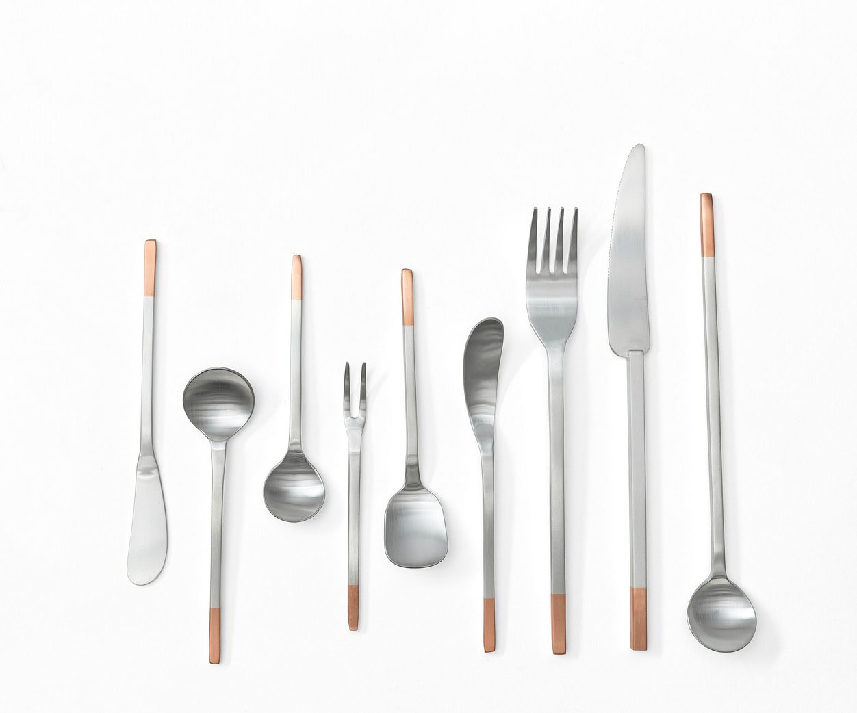 Copper cutlery with silver plating