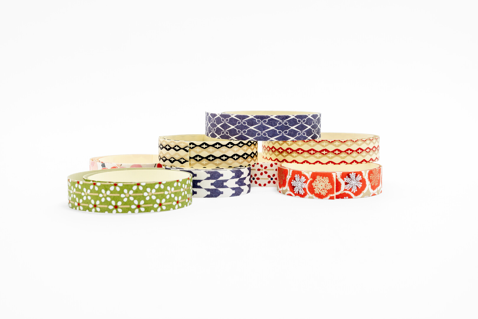 A pile of multi coloured washi tapes