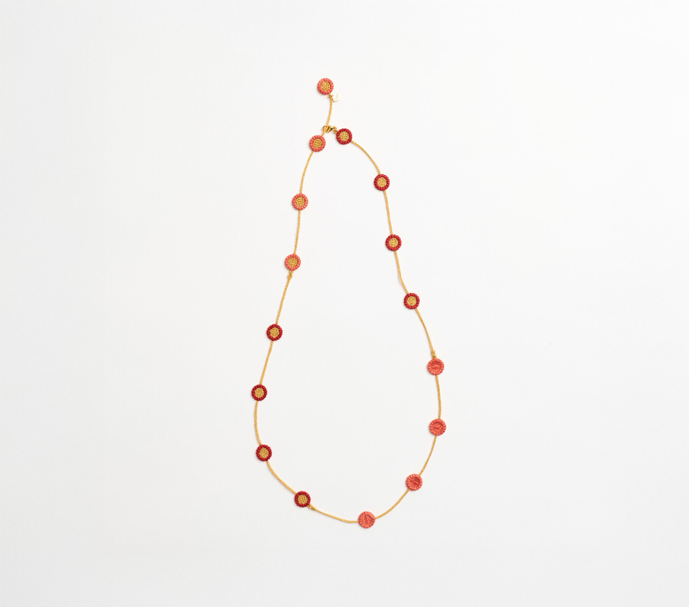Polka Dot Necklace – Coral Gold
