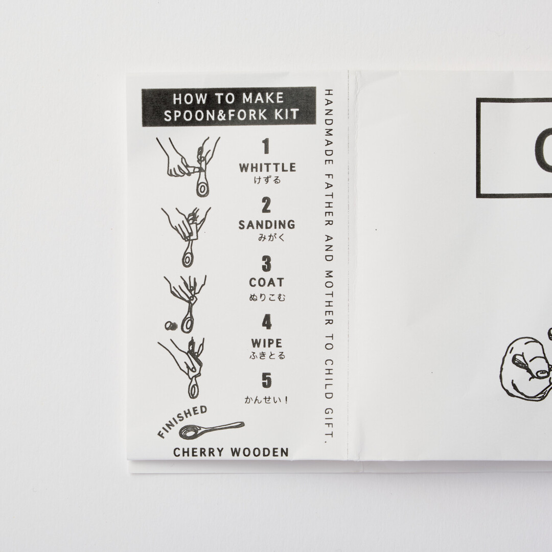 A five step instruction on whittling the roughly shaped wooden pieces into a spoon