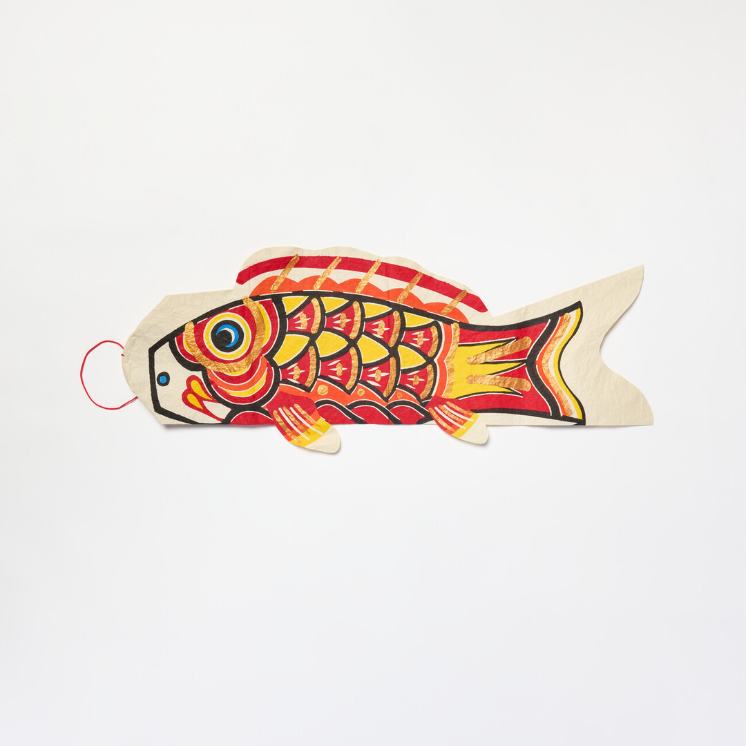 A red washi koinobori