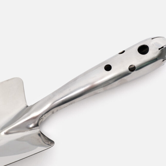 The handle of the stainless steel transplanting trowel