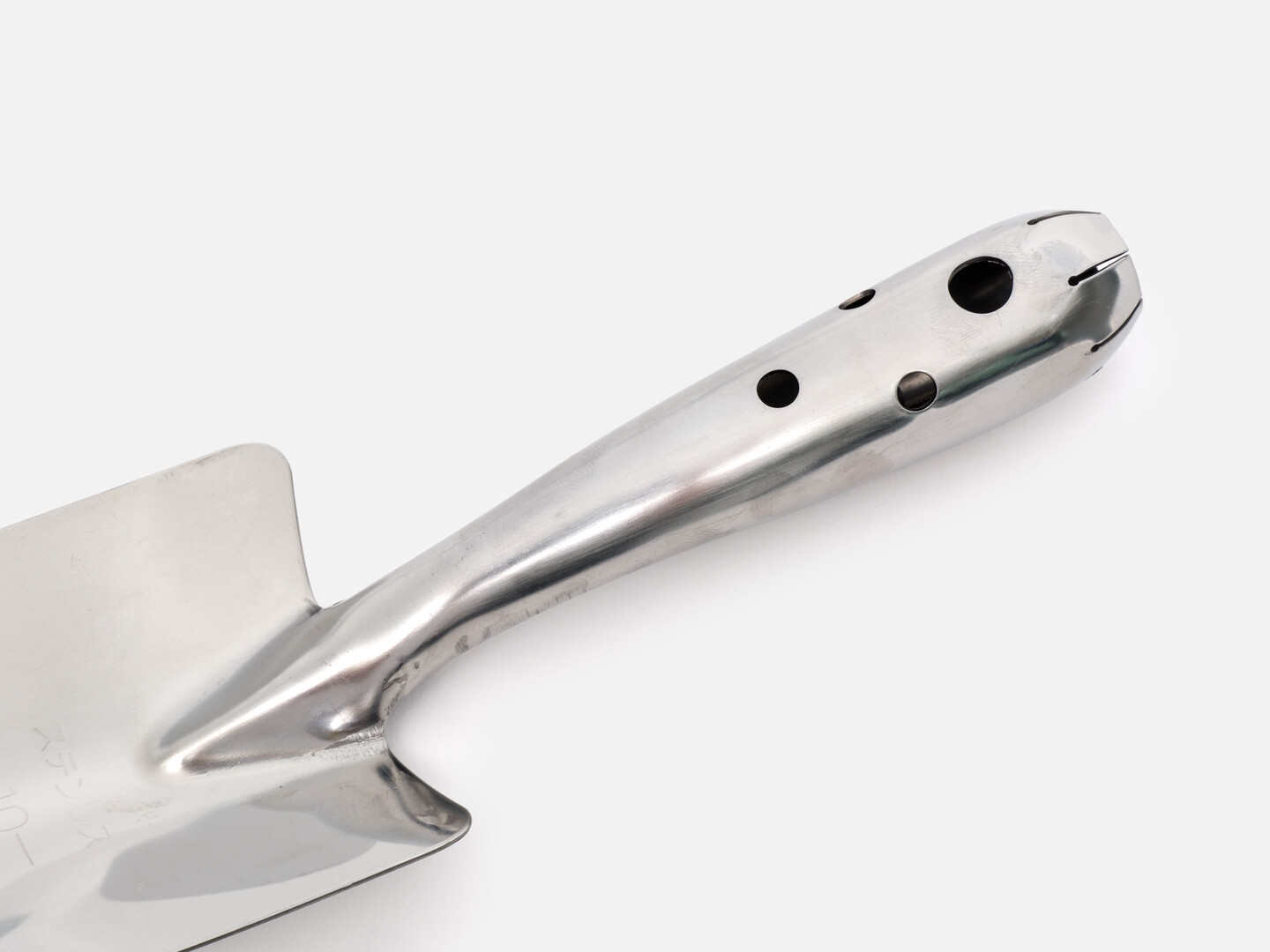 The handle of the stainless steel transplanting trowel