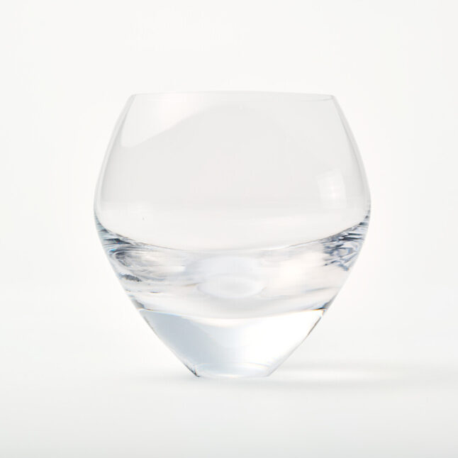 A handcrafted, round and voluminous glass