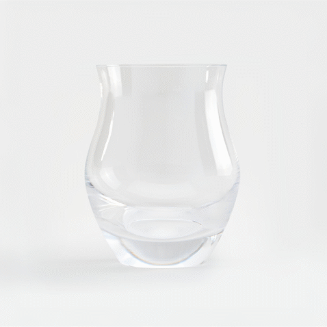 A tulip shaped sake glass