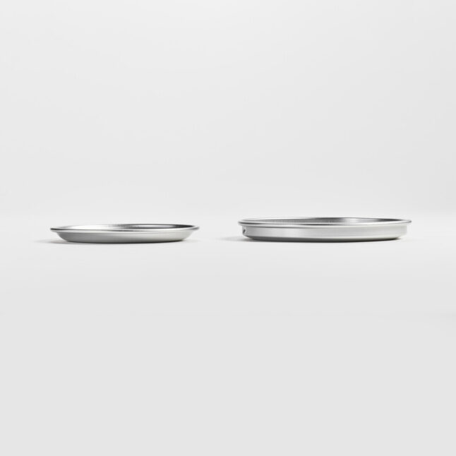 Two aluminium plates part of the five piece camping set