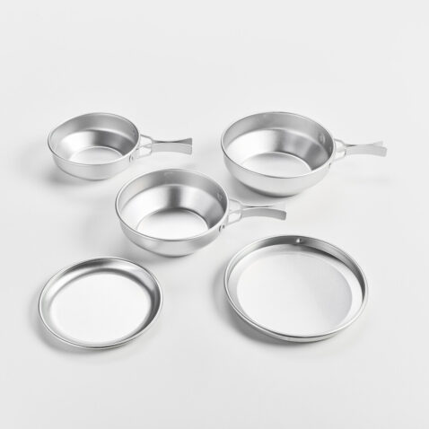 Five piece aluminium camping set