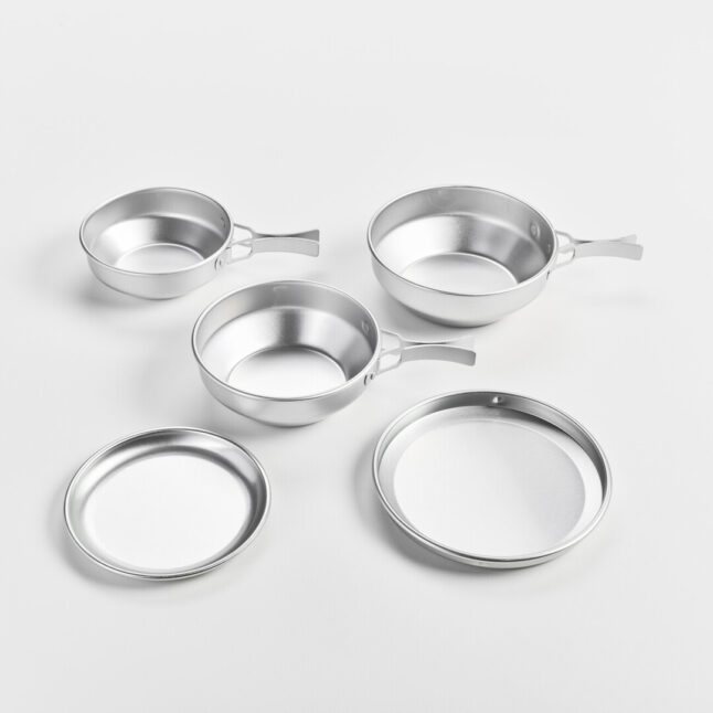 Five piece aluminium camping set
