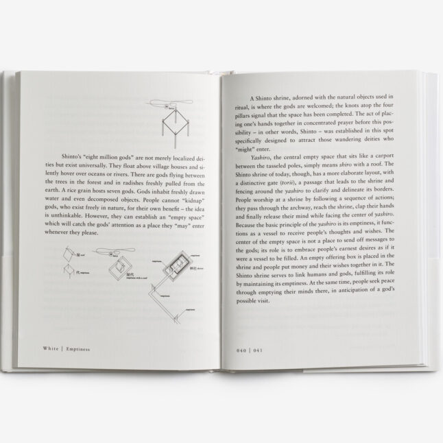 An open page of the book White by Hara Kenya