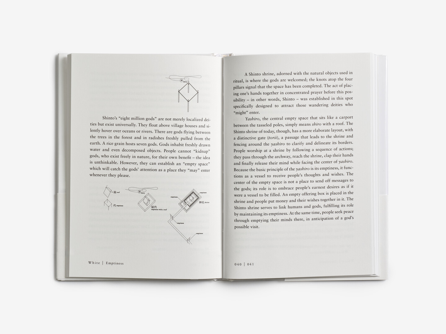 An open page of the book White by Hara Kenya