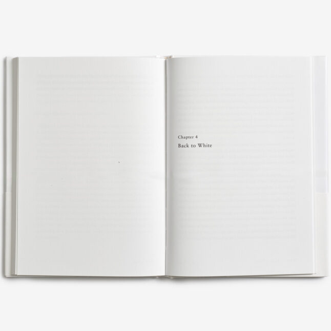 An open page of the book White by Hara Kenya