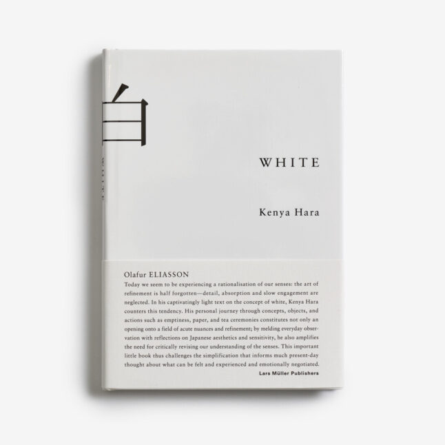 The book White by Hara Kenya with a white cover with the words White and Hara Kenya