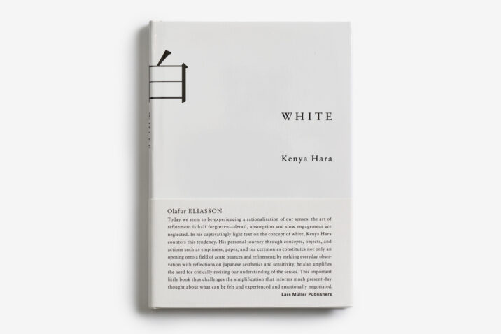 The book White by Hara Kenya with a white cover with the words White and Hara Kenya