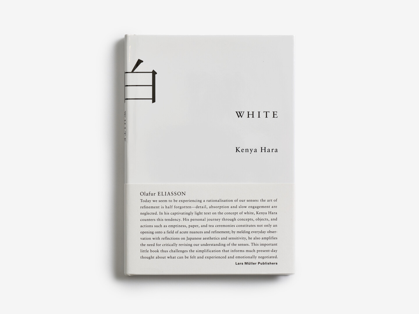 The book White by Hara Kenya with a white cover with the words White and Hara Kenya