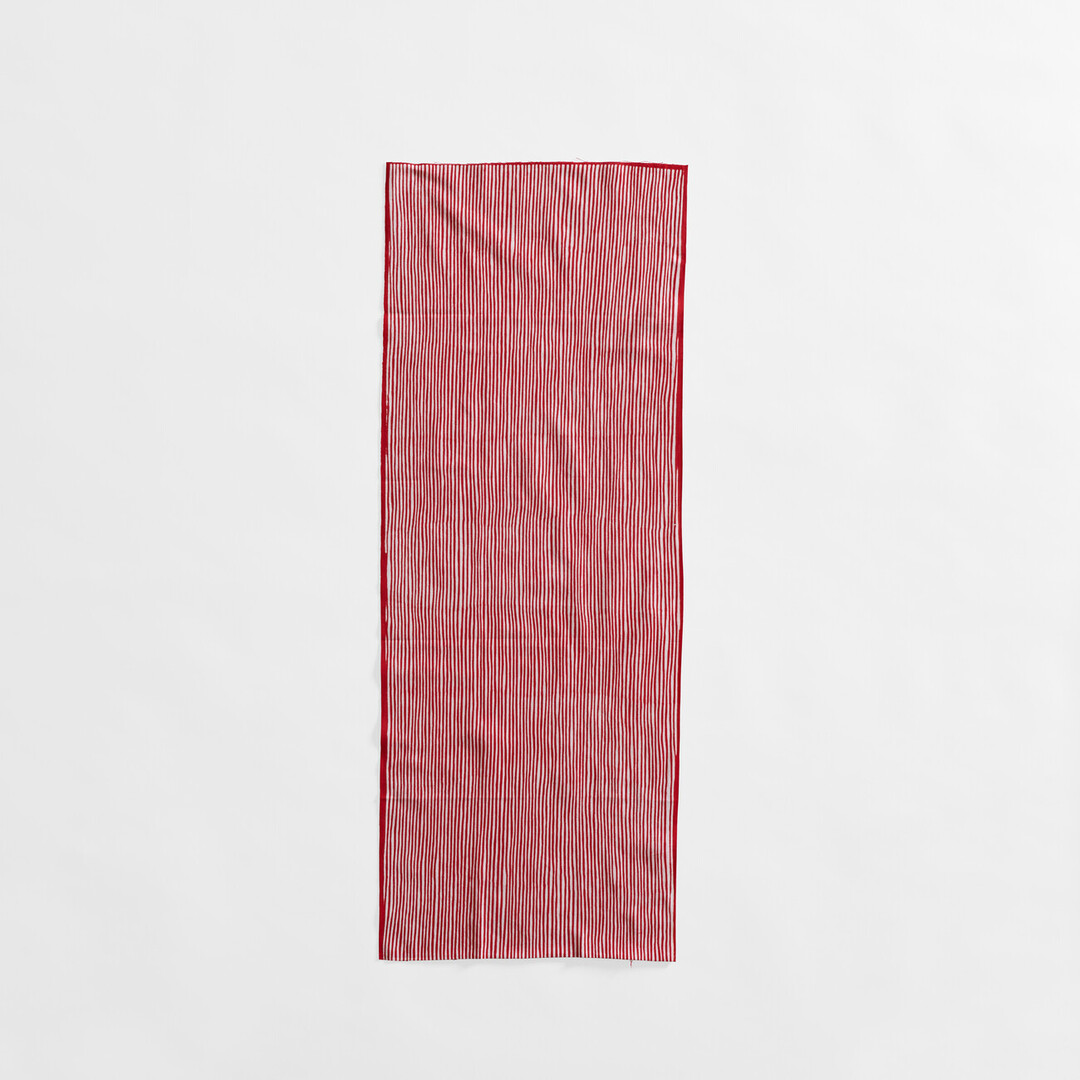 KAMAWANU Tenugui – Wavy Shima Red