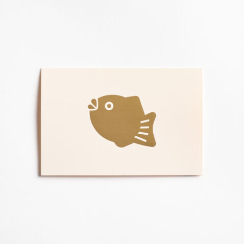 The gold embossed taiyaki pictogram greeting card
