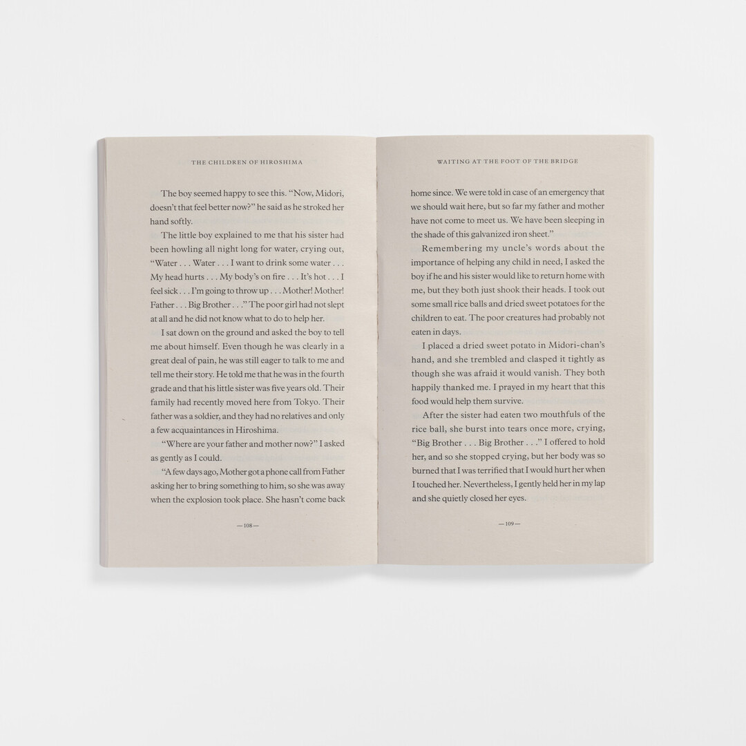 Open page of the book The Children of Hiroshima: The True Story Of How I Searched For My Family In The Ruins Of The City