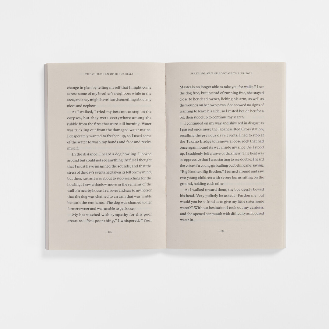Open page of the book The Children of Hiroshima: The True Story Of How I Searched For My Family In The Ruins Of The City