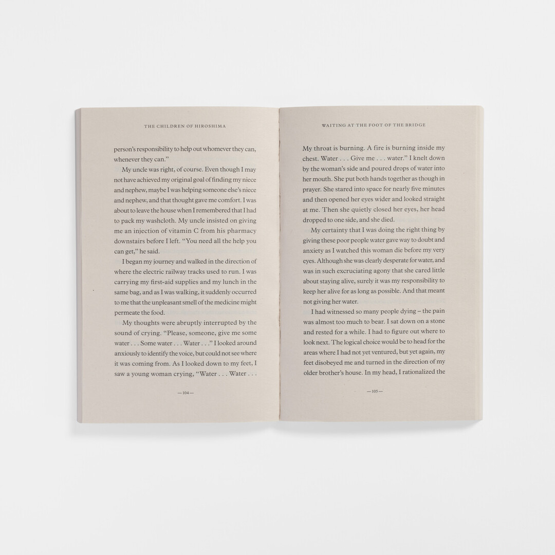 Open page of the book The Children of Hiroshima: The True Story Of How I Searched For My Family In The Ruins Of The City