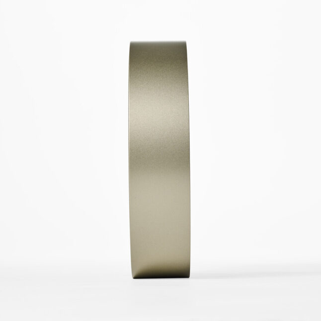 The side profile of the black wall Riki Ring Clock with silver frame