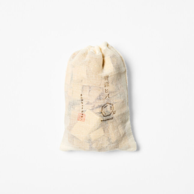 Small cloth bag with wood chips of Aomori hiba, a species of cypress native to Aomori Prefecture from Japan House London.