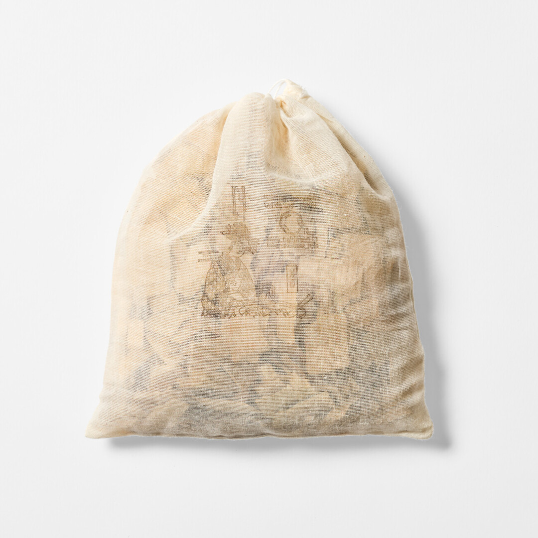 Medium cloth bag with wood chips of Aomori hiba, a species of cypress native to Aomori Prefecture from Japan House London.