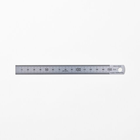 Kokuyo Real Ruler with a silver body and black markings for measure from Japan House London