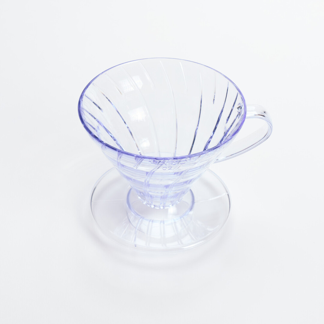 Hario V60 Dripper Size 02 in Clear plastic from Japan House London.
