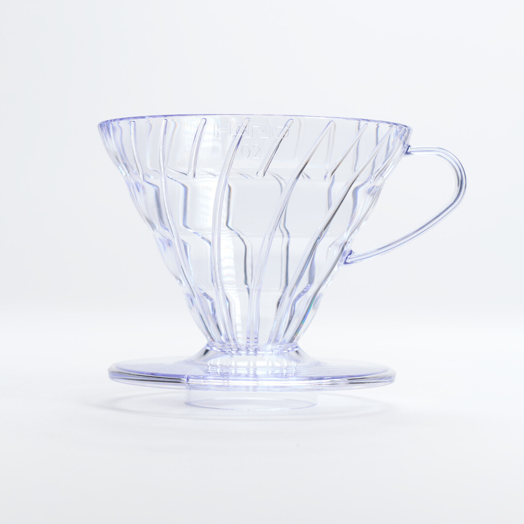Hario V60 Dripper Size 02 in Clear plastic from Japan House London.