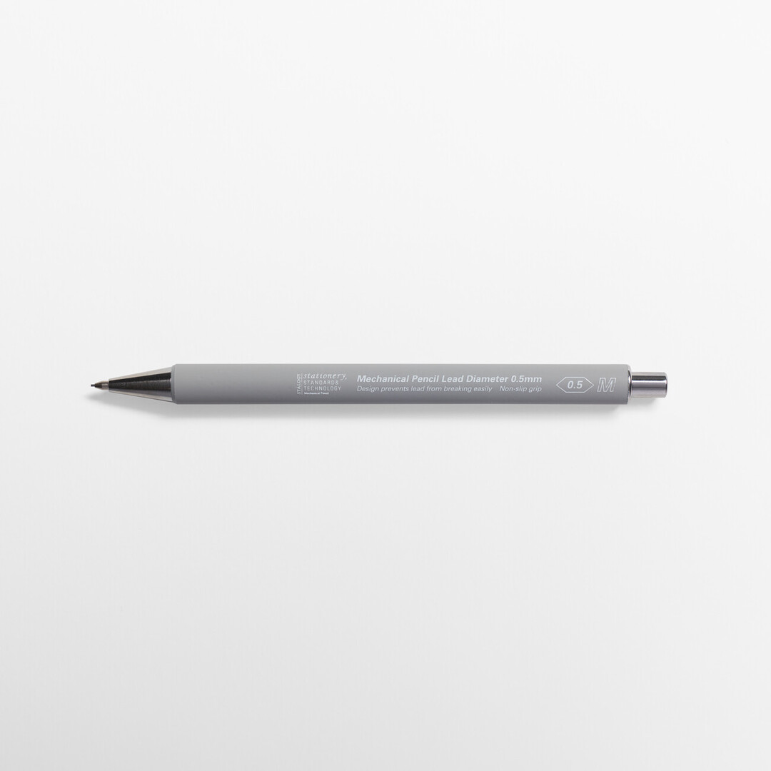 A grey Stalogy mechanical pencil from Japan House London.