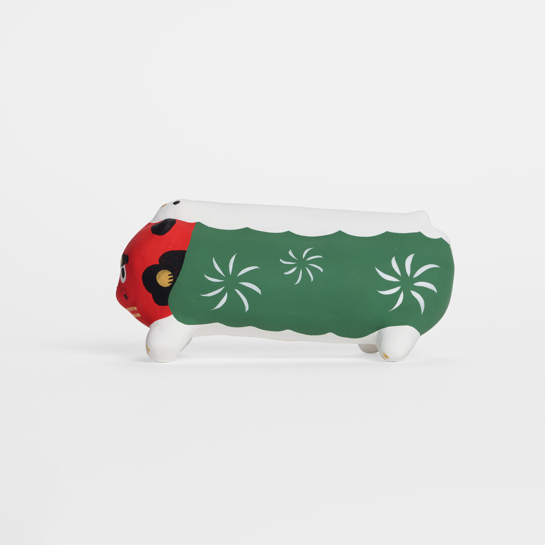 Shishigashira figurine in hariko from Japan House London.