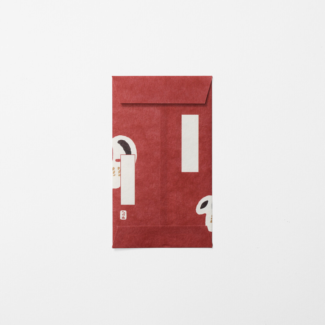 Pochibukuro, a small, red envelope for gifting money with two horse pattern from Japan House London.