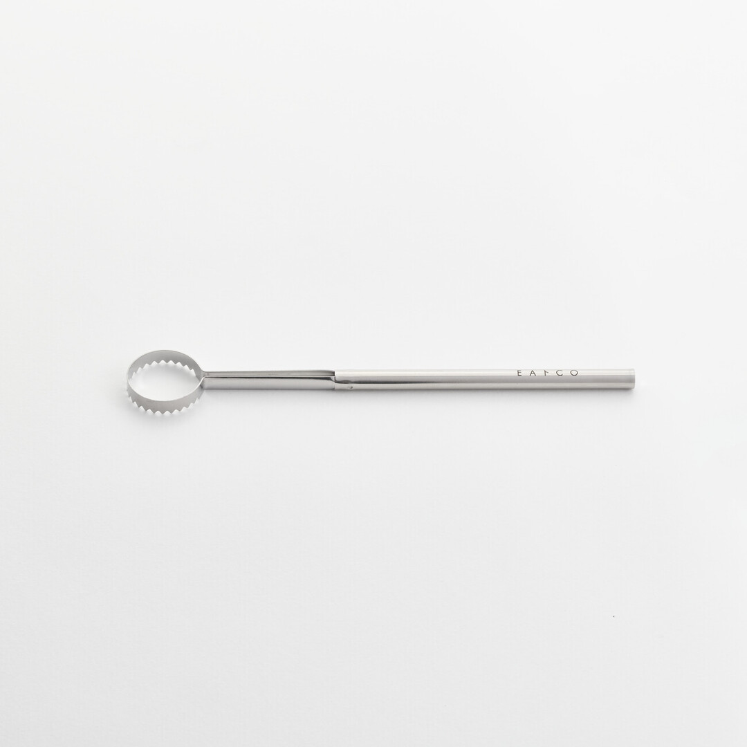 Metal egg beater by EAtoCO from Japan House London.