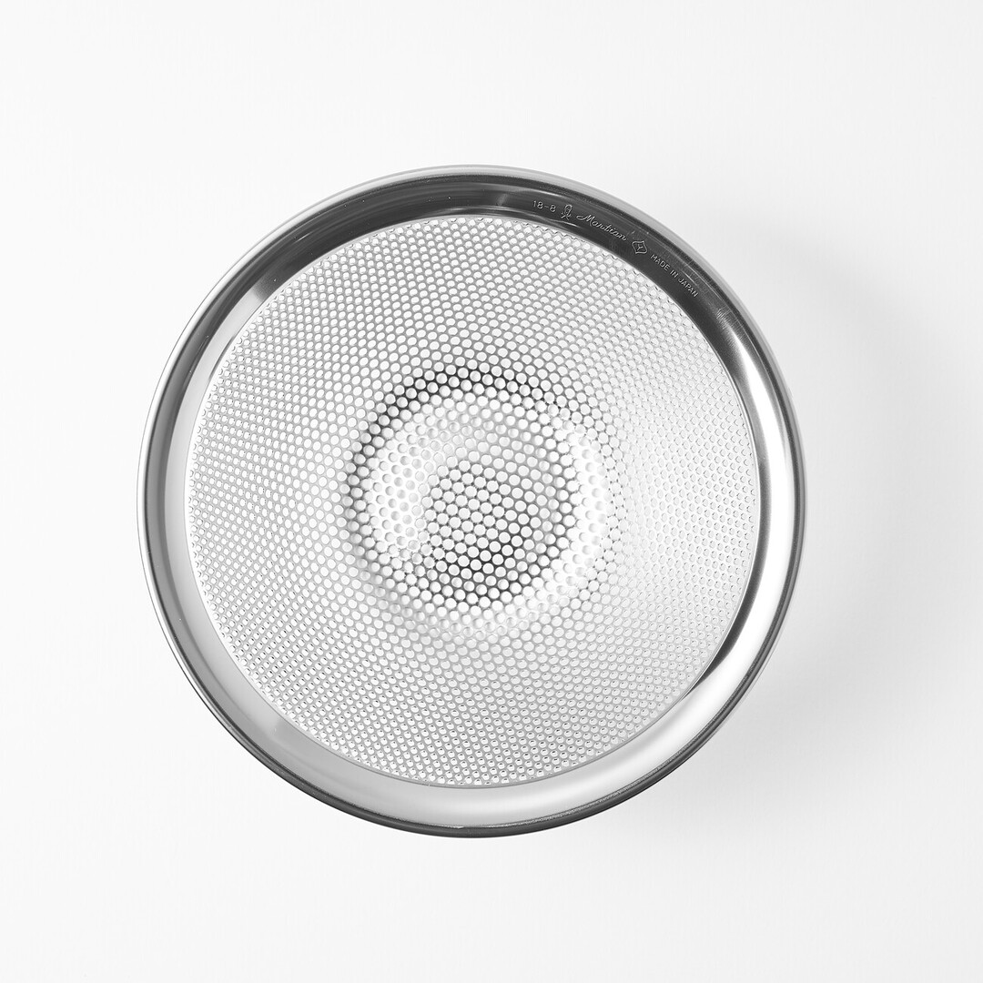 Silver Stainless Steel Strainer designed by Yanagi Sori from Japan House London.