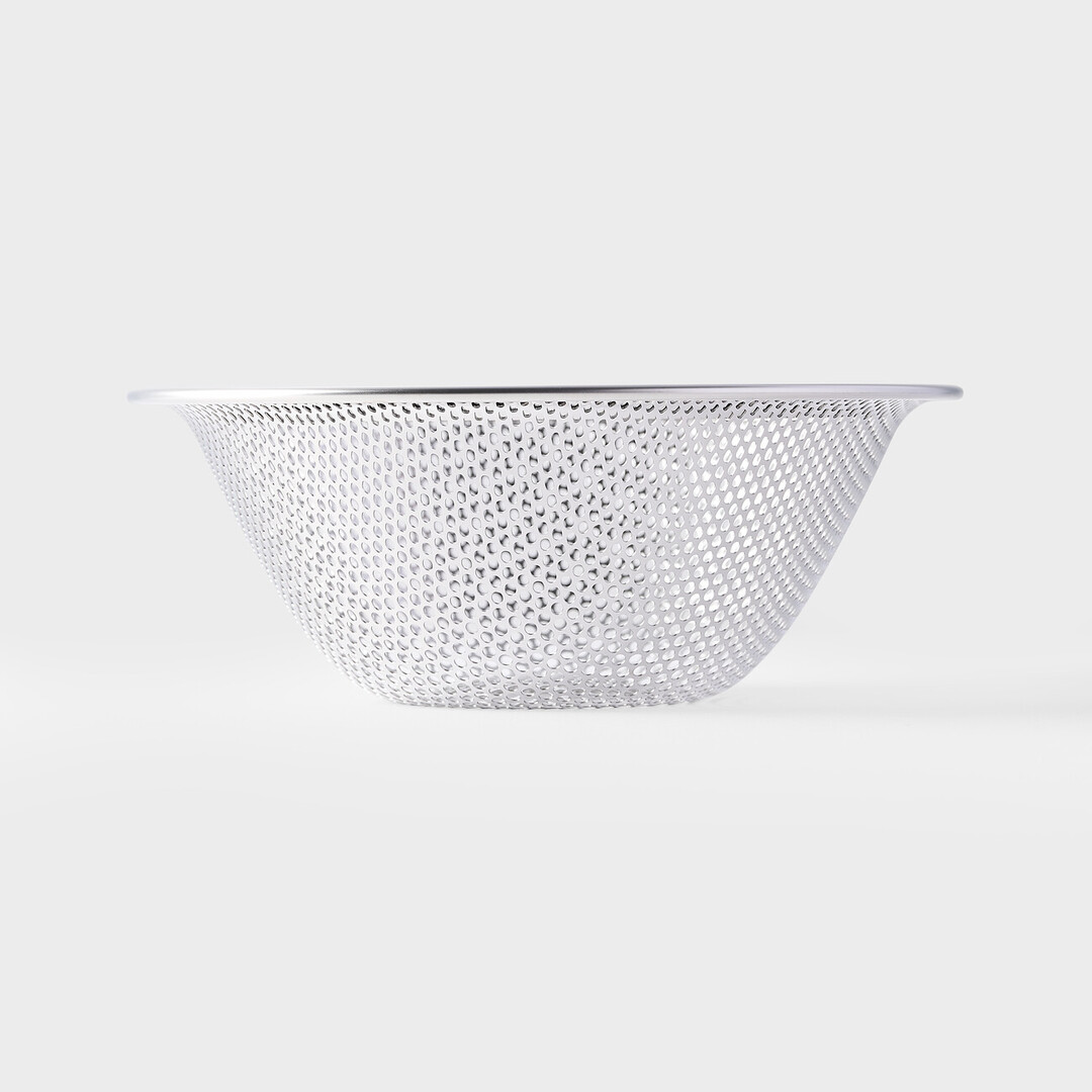 Silver Stainless Steel Strainer designed by Yanagi Sori from Japan House London.